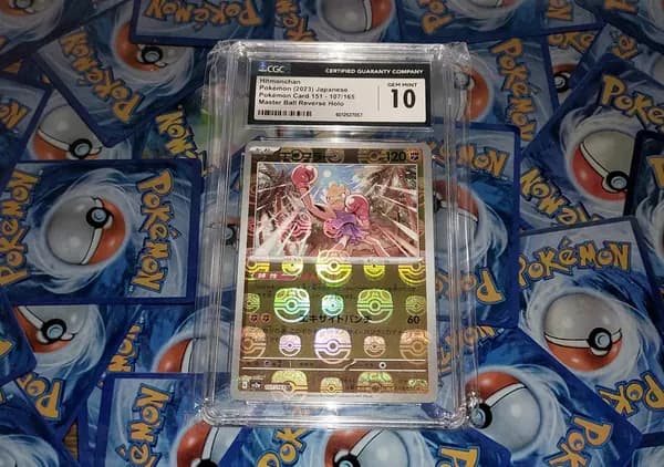 Hitmonchan CGC GEM 10 Japanese - MasterBall Reverse Holo - 107/165 image 1