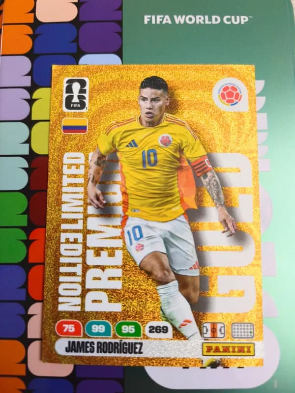 James Rodriguez Gold World Cup Card