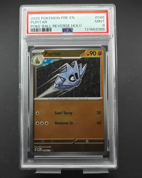 Pupitar Pokeball reverse holo 048/131 Psa9
