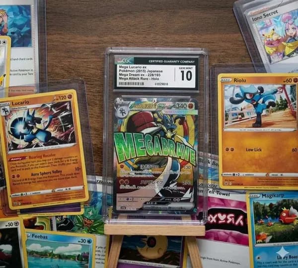 🔥Mega Lucario EX CGC 10, Lucario, Riolu & Mystery Box 100 Καρτών🔥 image 1