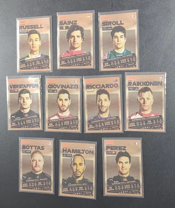 Set of 10 gold cards from Topps Turbo Attax TCG 2021 image 1