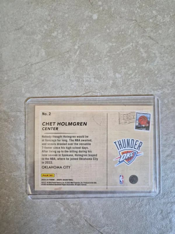 NBA HOOPS CHET HOLMGREN ROOKIE GREETiNGS THUNDER OKC 2022-23 image 2