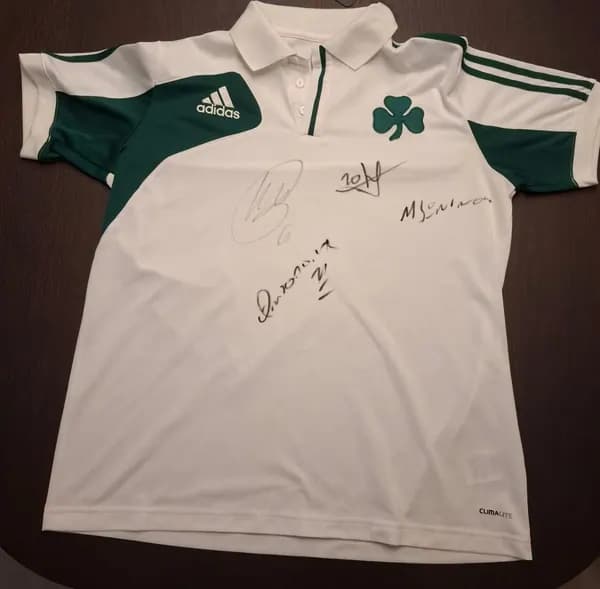 T shirt from the 90s panathinaikos x adidas singed by 4 players image 1