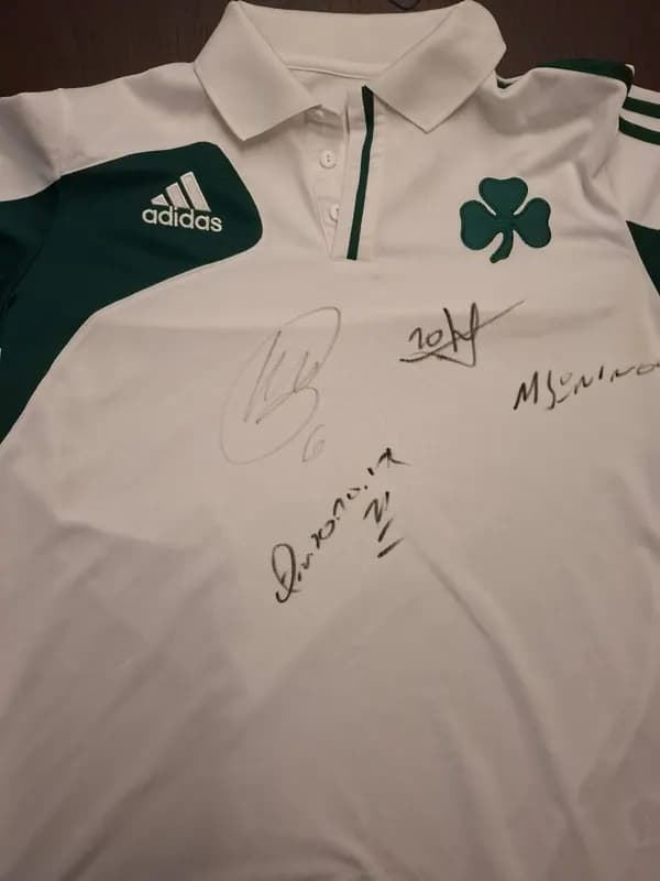 T shirt from the 90s panathinaikos x adidas singed by 4 players image 3