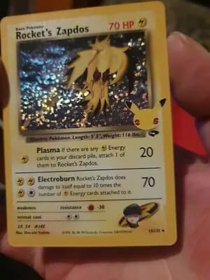 Shiny rocket's zaptos pokemon lot image 1