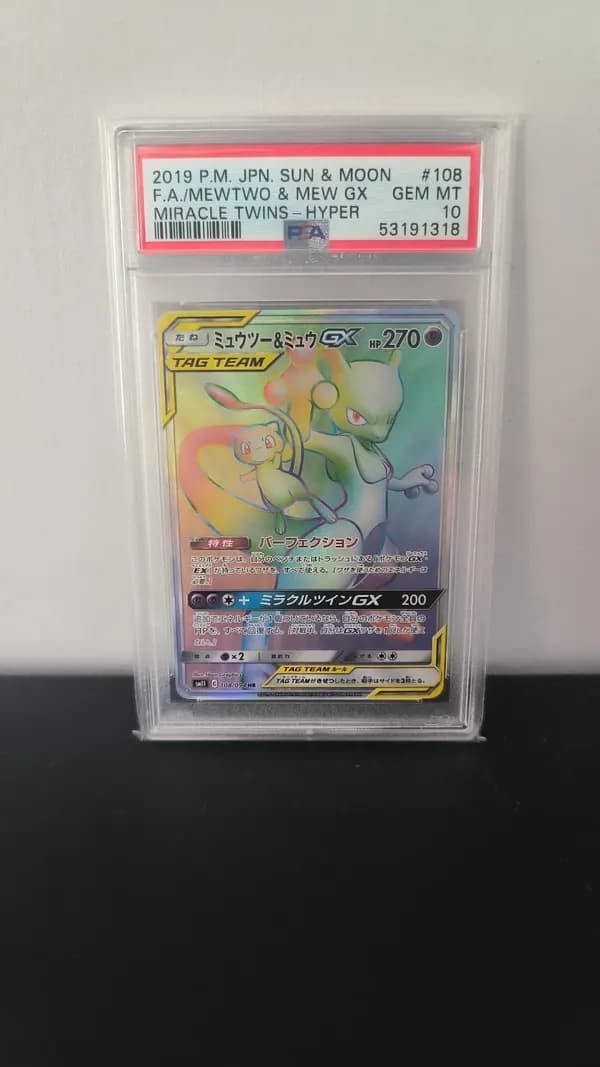 PSA 10 Mew & Mewtwo GX